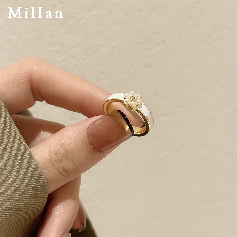 Nhẫn Hở Trang Trí Hoa Và Ngọc Trai Thời Trang Cho Nữ