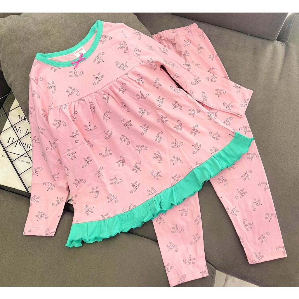 Bộ tay dài quần dài babydoll thun Borip xuất 4c loại 1 Quần áo cho bé 22-45kg pikakidsqatexuongsi_q9