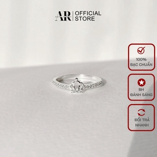 Nhẫn bạc nữ AURA, nhẫn vương miện đính đá đẹp-AURASILVER-N03