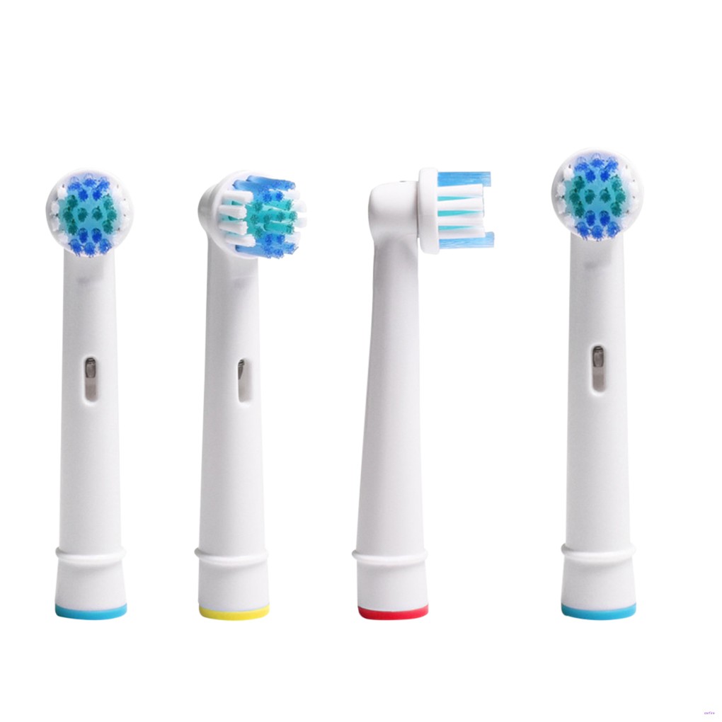 (hàng Mới Về) Set 4 Đầu Bàn Chải Đánh Răng Điện Hình Tròn Lông Mềm Thay Thế Cho Braun Oral-b