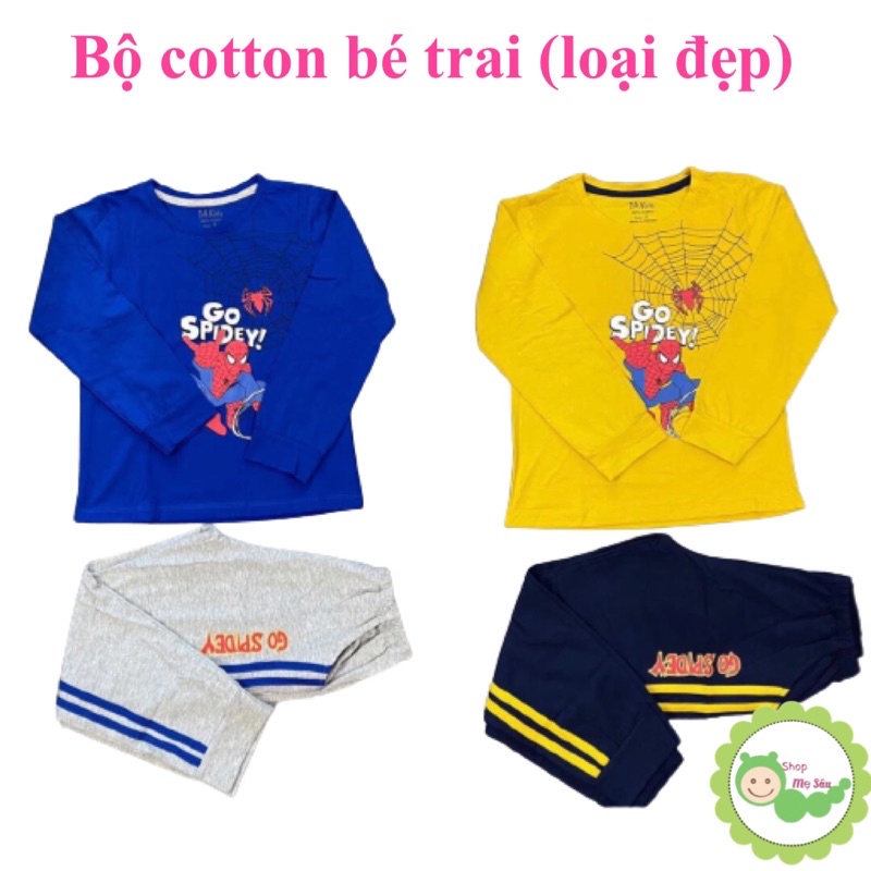 {10-25kg} Bộ cotton dài tay bé trai loại chuẩn đẹp (Hàng bán shop) - M723