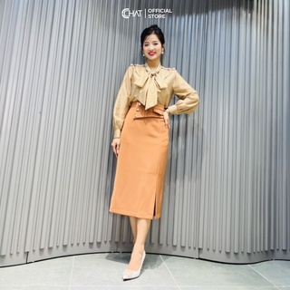 Chân váy cạp lệch 3 cúc TT CChat Clothes