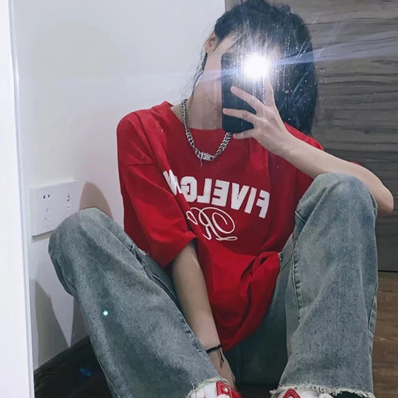 Áo Thun Cotton Tay Ngắn Cổ Tròn Thời Trang Mùa Hè Phong Cách Hàn Quốc Dành Cho Nữ