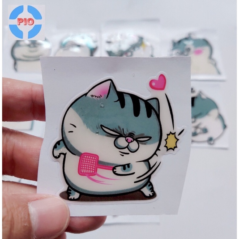 Tem Sticker Dập Nổi Cute Mèo Ami Bụng Bự Ngộ Nghĩnh