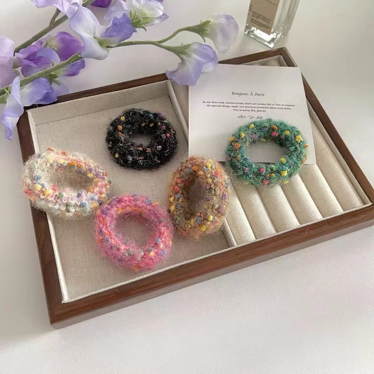 Dây Cột Tóc Len Dày Dặn Thời Trang Thu Đông Xinh Xắn Cho Nữ