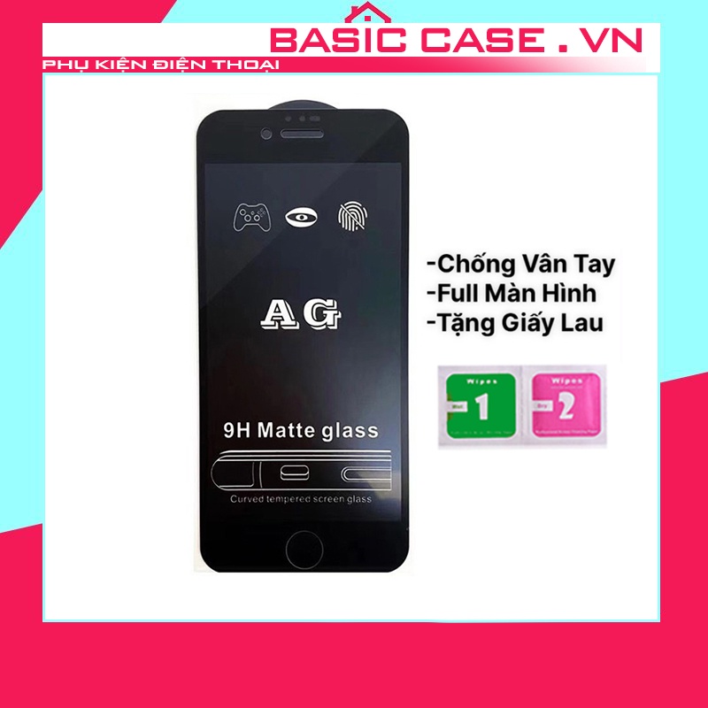 Kính cường lực iphone chống vân tay full màn dành cho ip 6/7/8/7plus/ 8plus/x/xsmax/11/12/13/14/pro/promax. [CVK]