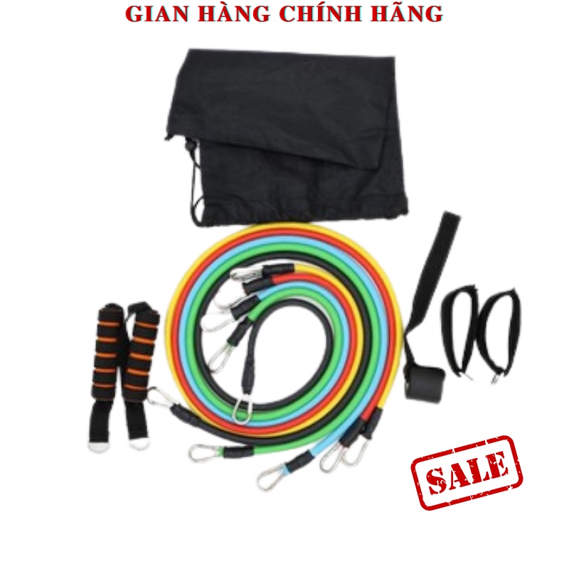 Bộ 5 dây ngũ sắc đàn hồi tập thể hình cao cấp - dụng cụ tập gym - thể thao, Sét 5 dây tập thể dục siêu tiện lợi, bền