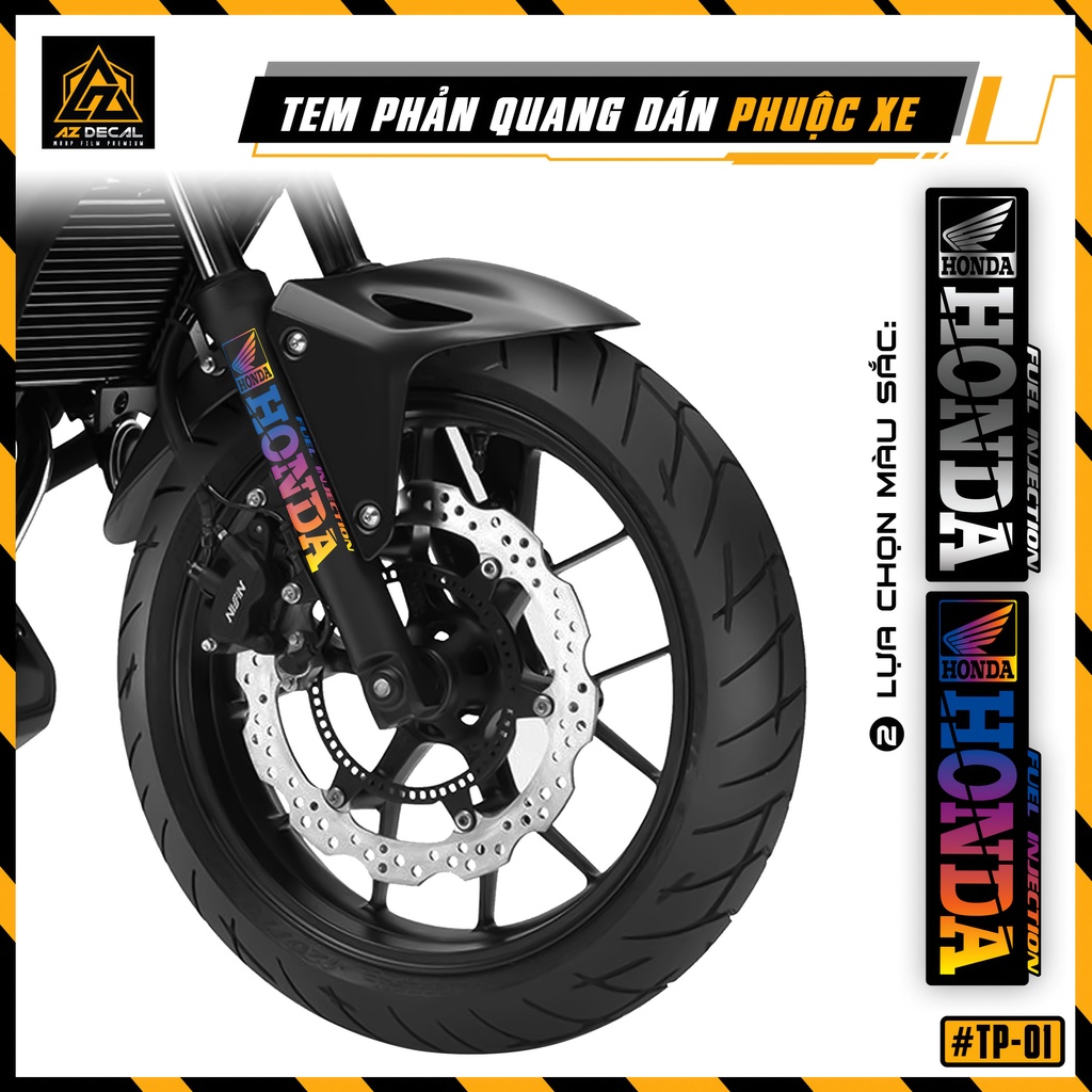 Tem Dán Phuộc Xe Máy, Xe Mô Tô, Xe Điện Phản Quang Honda | TP01 | Decal Chống Nước, Bám Dính Chắc Chắn