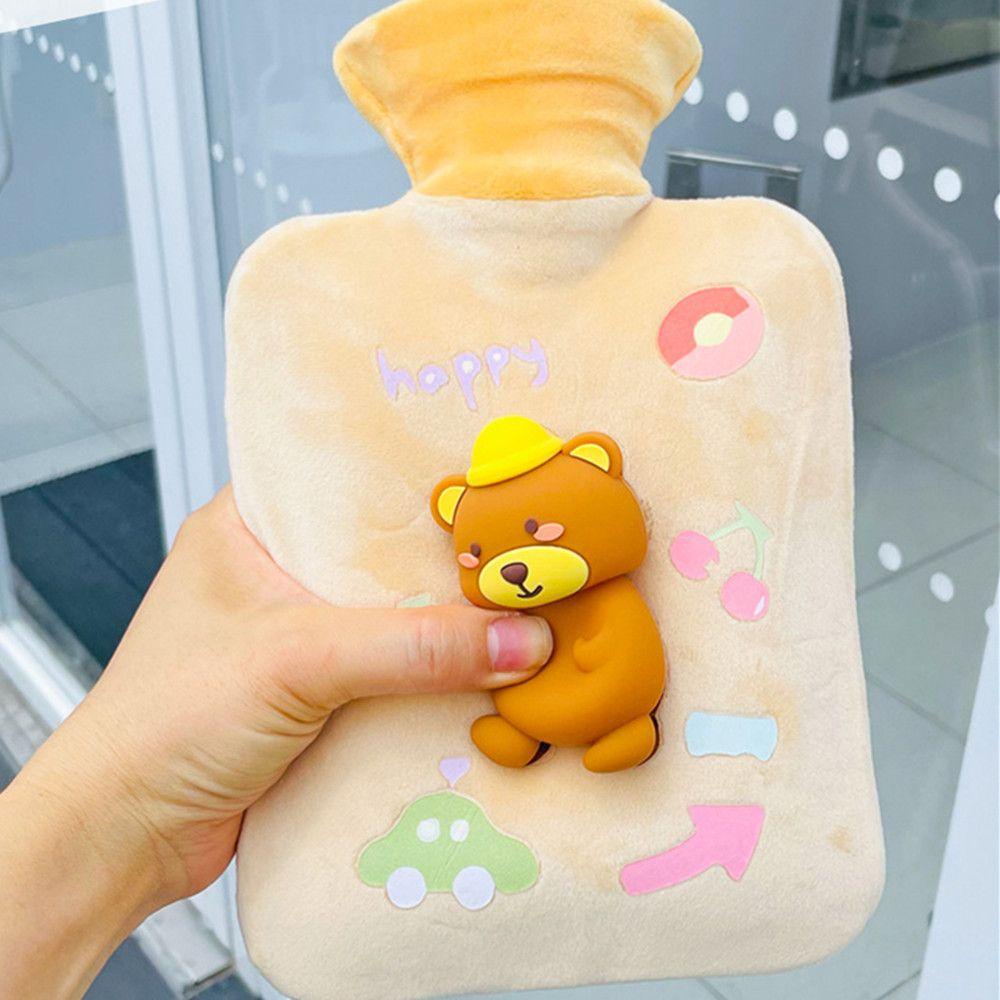 JUNE Túi Chườm Nước Nóng Phủ Lông Giữ Ấm Bụng Chống Cháy Nổ
