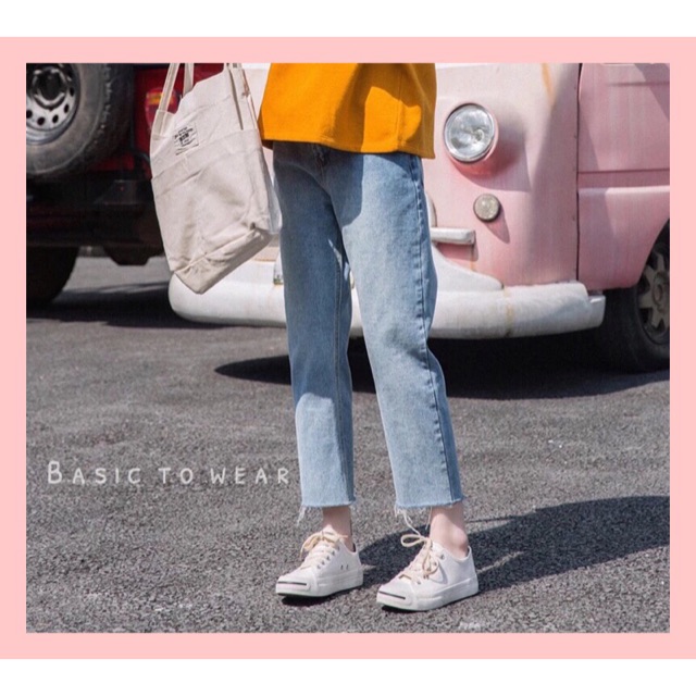 QUẦN JEANS ỐNG TUA RUA
