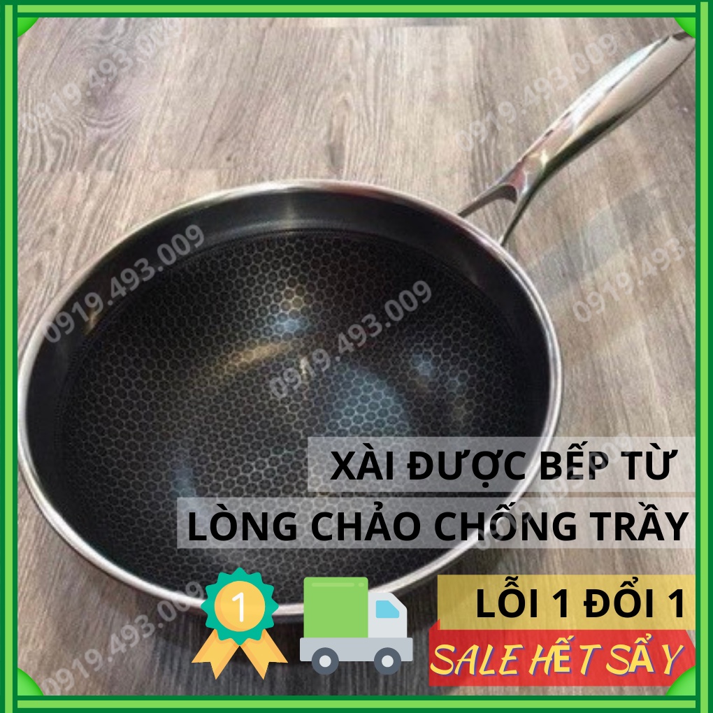 CHẢO CHỐNG DÍNH CHẢO VÂN TỔ ONG SÂU LÒNG SIZE 32 CM