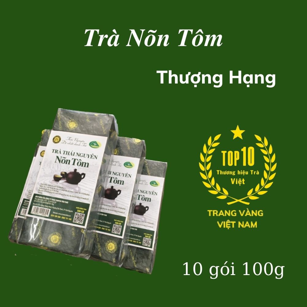 1kg Trà Nõn Tôm THƯỢNG HẠNG Thái Nguyên 10 gói 100g Trà Xanh Tâm Thái 2 túi 500g Trà  Nõn Tôm Tân Cương