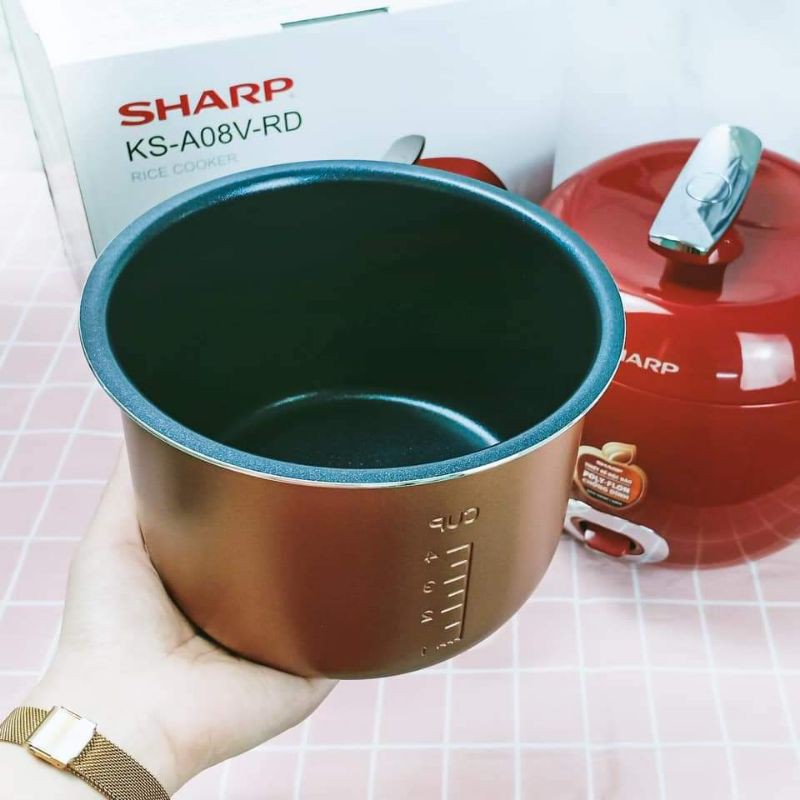 NỒI CƠM ĐIỆN SHARP KS-A08 MÀU ĐỎ..