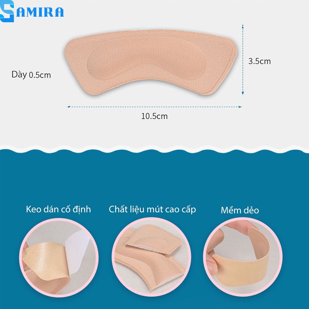 Cặp lót giày bảo vệ gót chân 4D cao cấp giảm đau giảm size chống tuột gót phù hợp mọi kiểu giày nam nữ SA7