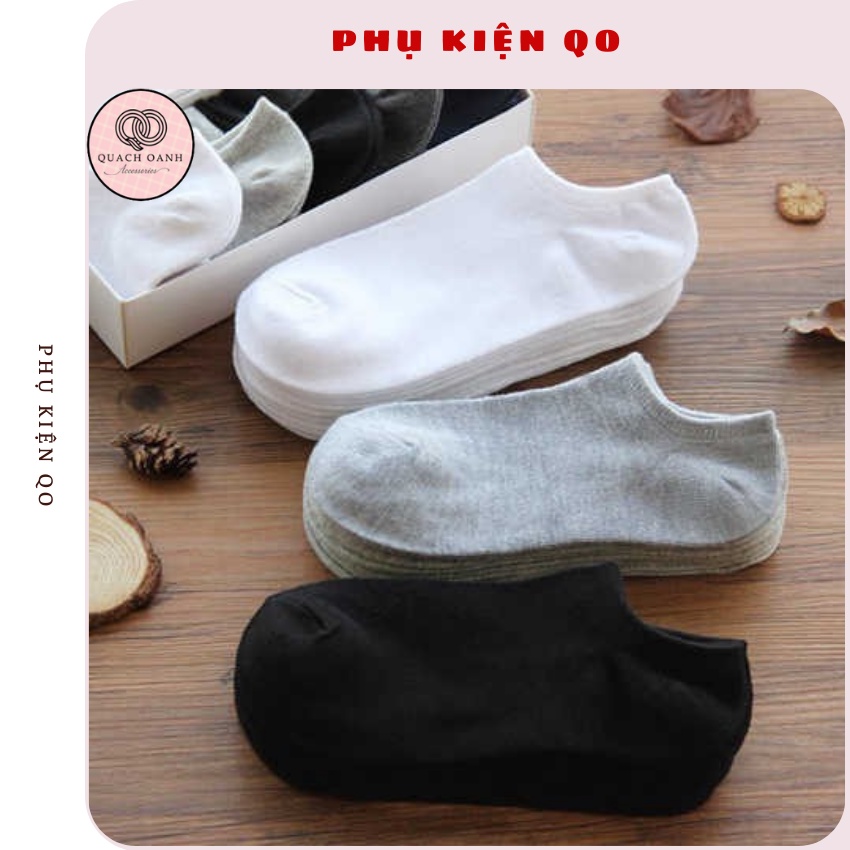 Combo Tất vớ cổ ngắn trơn thấm hút mồ hôi tốt - TT14