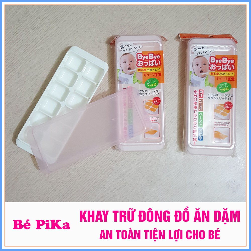 Khay trữ đông đồ ăn dặm 12 ngăn Nhật không chứa BPA an toàn cho bé