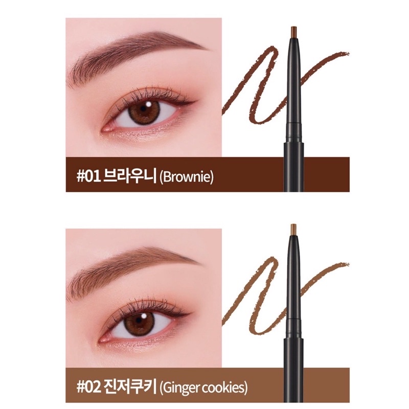 Chì kẻ mày siêu mảnh 2 đầu Slim Eyebrow Cosnori 0.13g