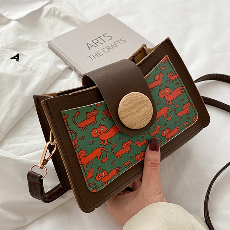 IELGY Túi Đeo Vai/Xách Tay In Họa Tiết Đơn Giản Thời Trang Cho Nữ