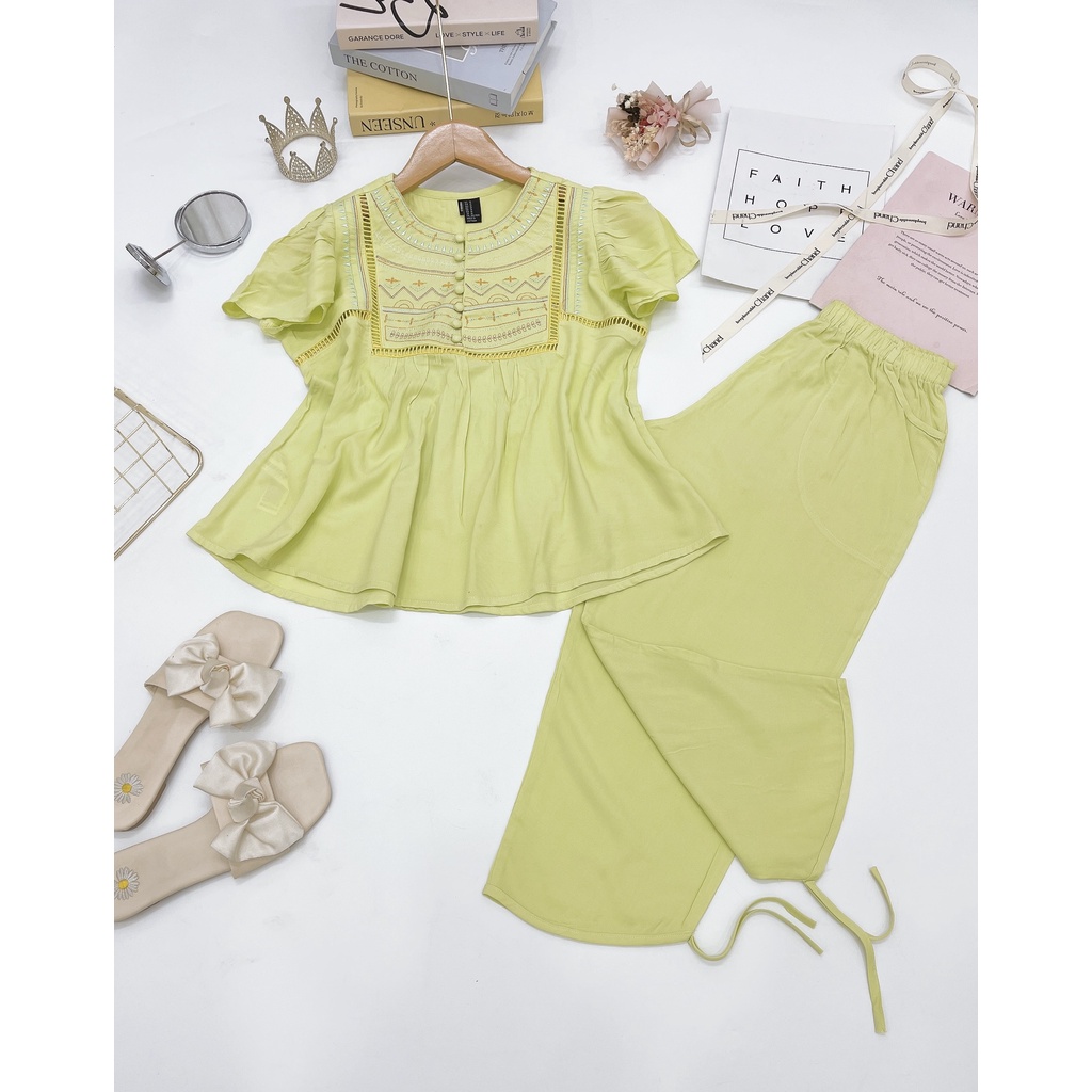 BỘ BABY DOLL LỮNG CHẤT TOLE LANH HÀNG VNXK
