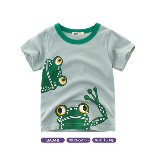 Áo thun tay ngắn EROKIDS in hình ếch cốm cho bé trai chất cotton hàng xuất Âu Mỹ