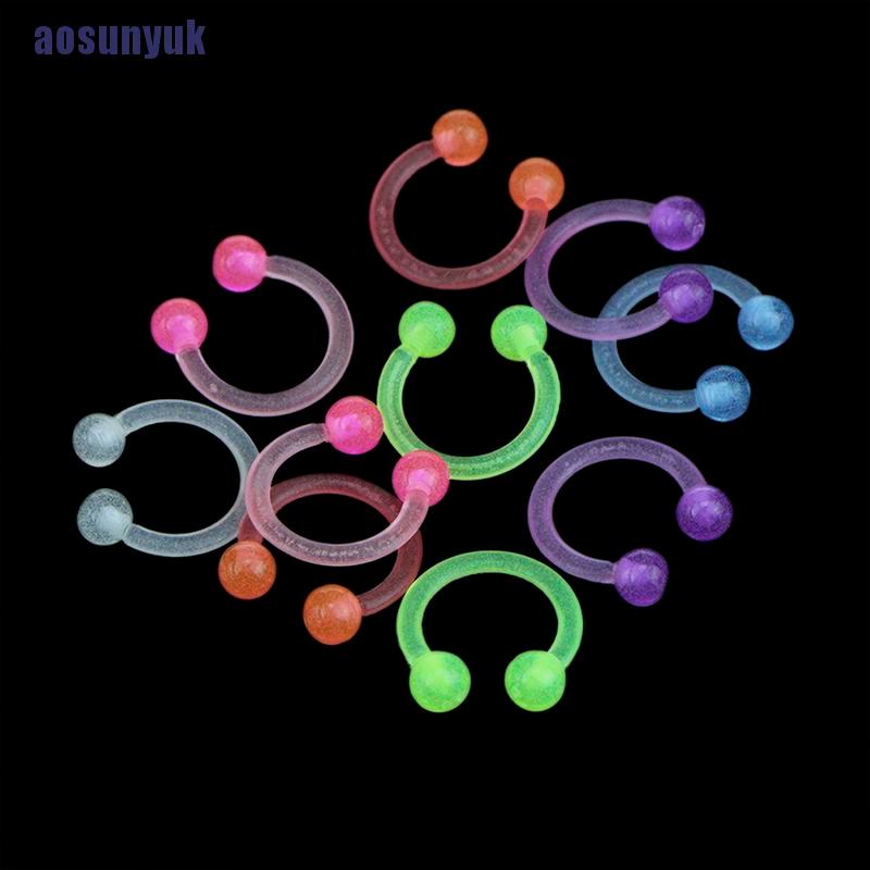 (Hàng Mới Về) Set Khuyên Mũi / Môi / Tai Bằng Nhựa Acrylic Phát Quang Độc Đáo | BigBuy360 - bigbuy360.vn