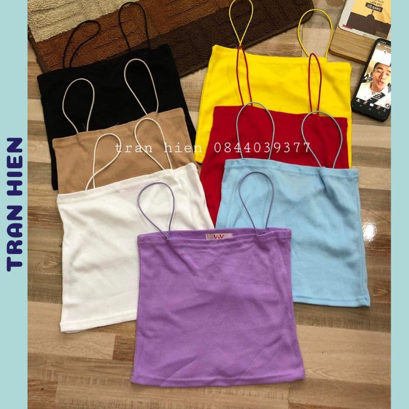 Áo croptop 2 dây sợi bún