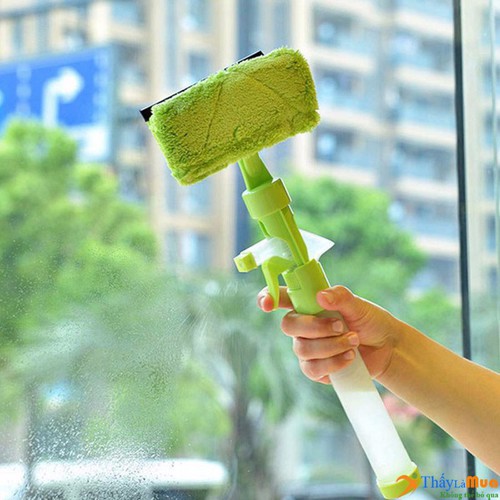 (TIỆN ÍCH)Cây lau kính có bình xịt thông minh 3 trong 1