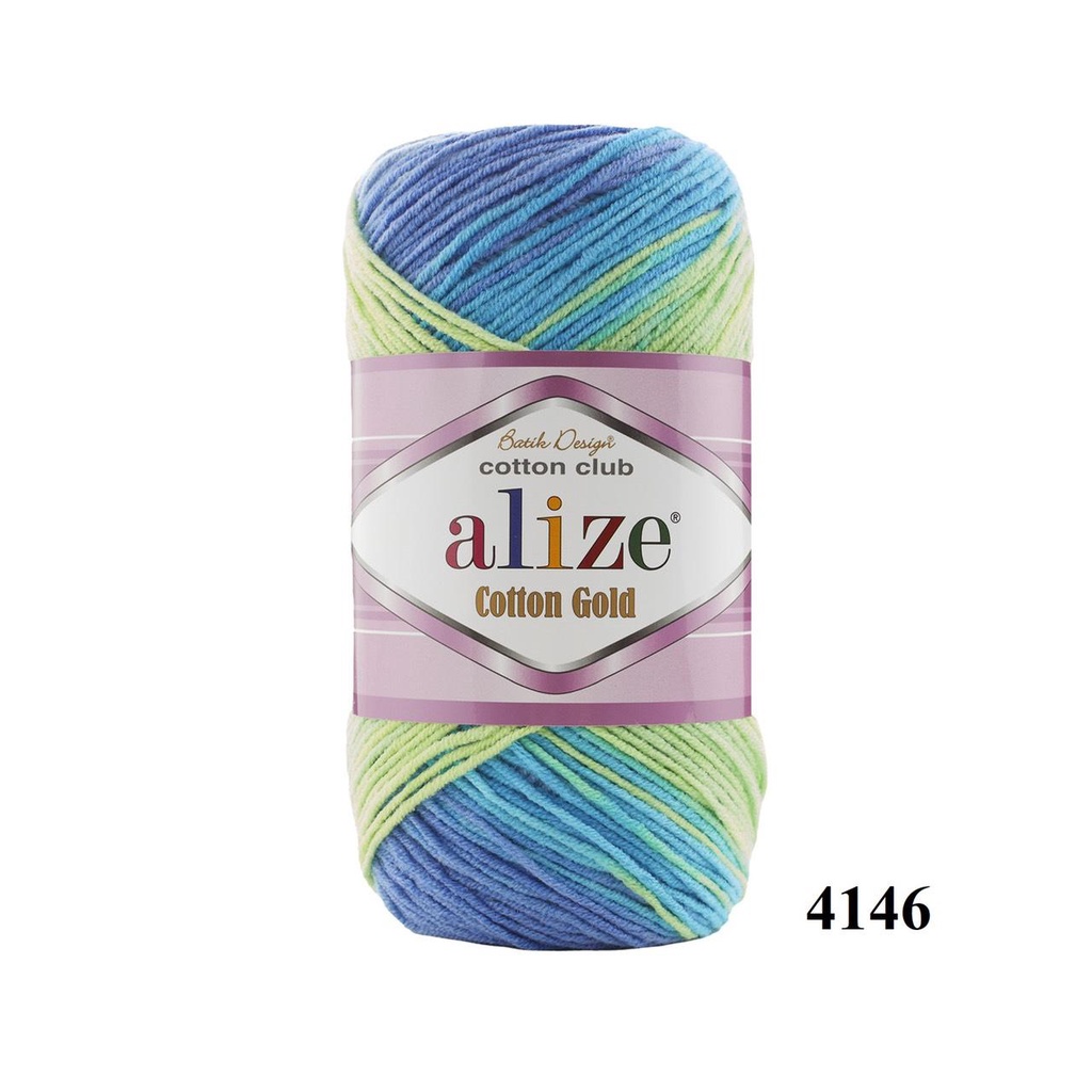 Cuộn len cotton loang Cotton Gold Batik hãng Alize Yarns đan móc thú, nón, áo hè siêu xinh