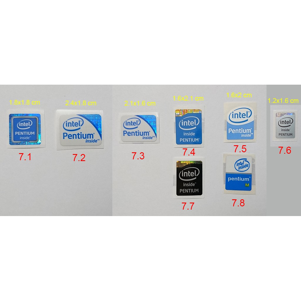 Tem Intel Xeon, Core2, Atom, Pentium, Celeron / Tem dán máy tính ( Sticker ) PC Laptop