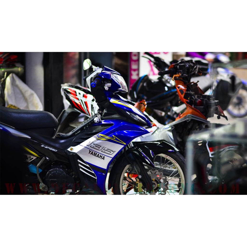 Tem trùm exciter 135 xanh trắng đẹp, độ team decal xe ex dán đời 2011-2014