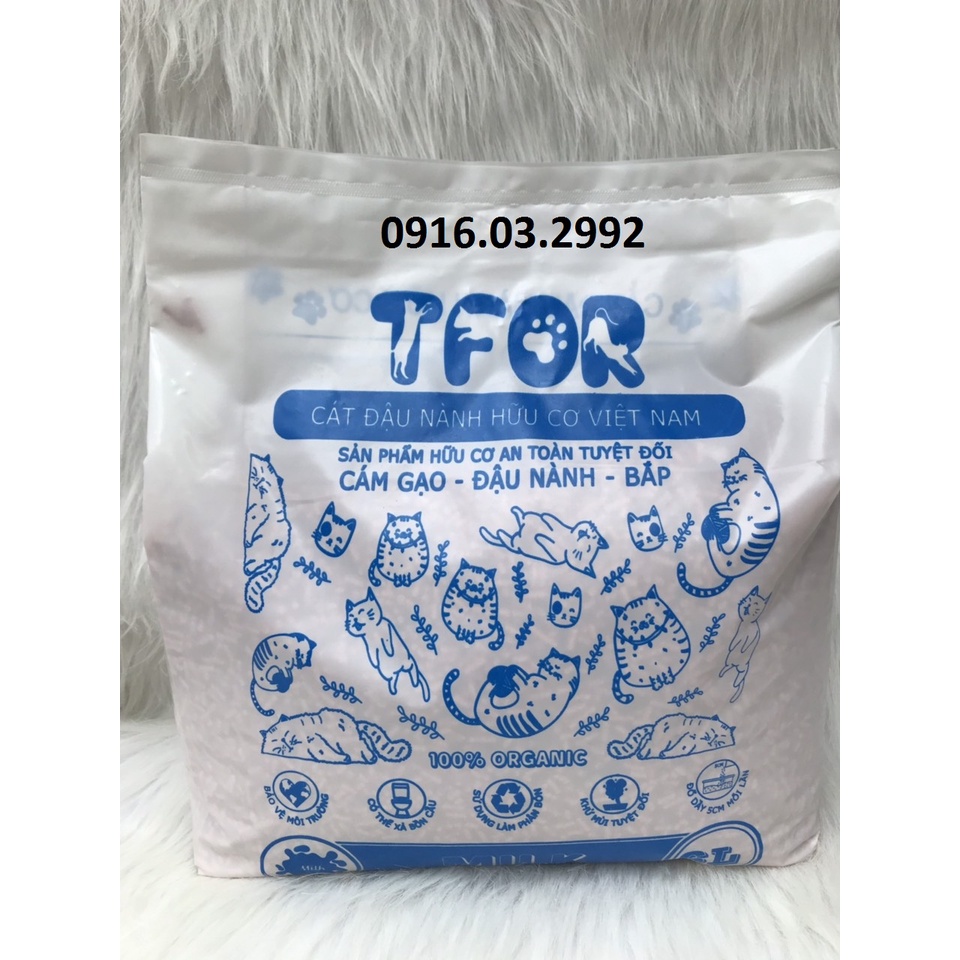 Cát đậu phụ Tfor 6L, Cát vệ sinh hữu cơ cát xả bồn