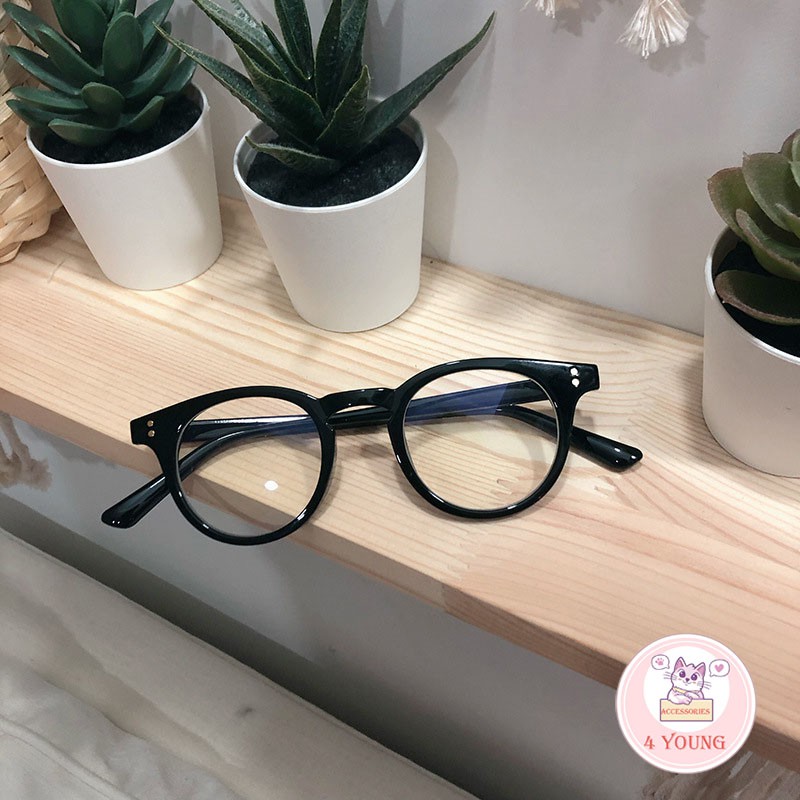 Kính cận thời trang nam nữ chữ V mắt tròn bảo vệ mắt chống tia UV, kính giả cận Unisex 027 | BigBuy360 - bigbuy360.vn