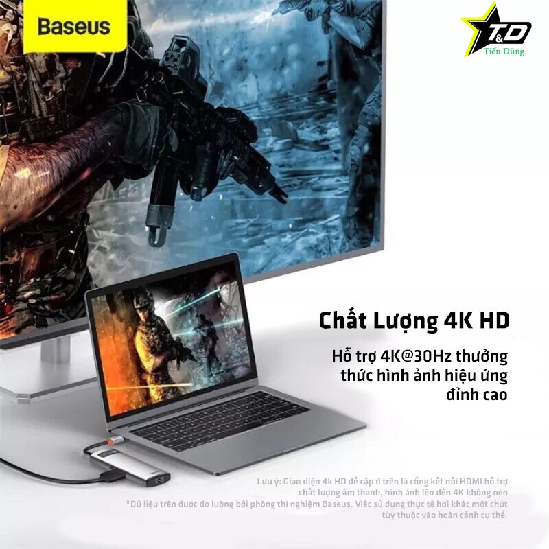 Bộ Chuyển đổi - Hub chuyển đổi Baseus Type-C đa năng sang - HDMI, USB, RJ45, SD, TF,... dành cho macboook