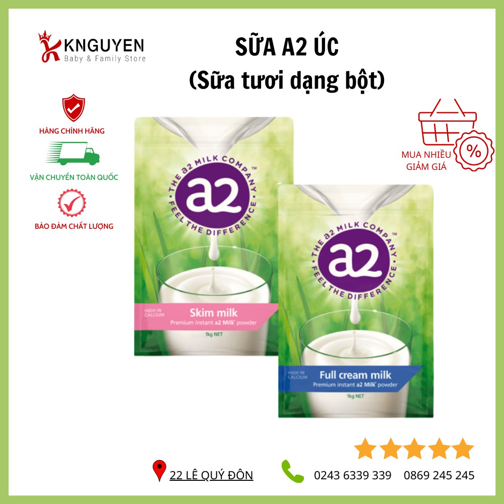 [HÀ NỘI] Sữa tươi A2 dạng bột nguyên kem - Tách kem của Úc [Hàng có sẵn]
