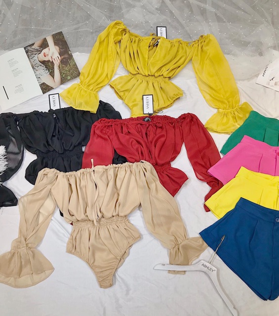 SET BODYSUIT SMI TVAI TAY BỒNG CHUN NGỰC + QUẦN SOOC | BigBuy360 - bigbuy360.vn
