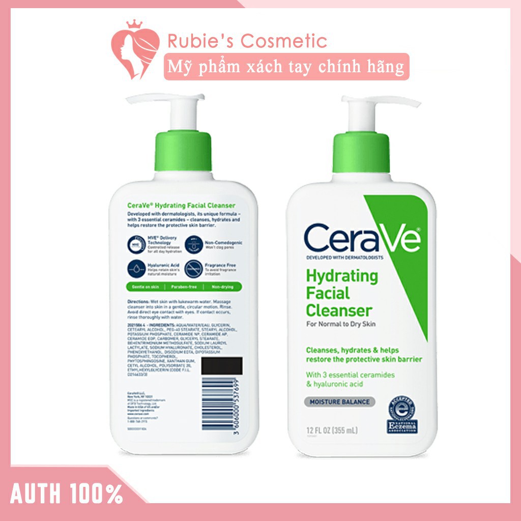 Sữa rửa mặt dịu nhẹ CERAVE Foarming Facial Cleanser/Hydrating Cleanser 355ML | BigBuy360 - bigbuy360.vn