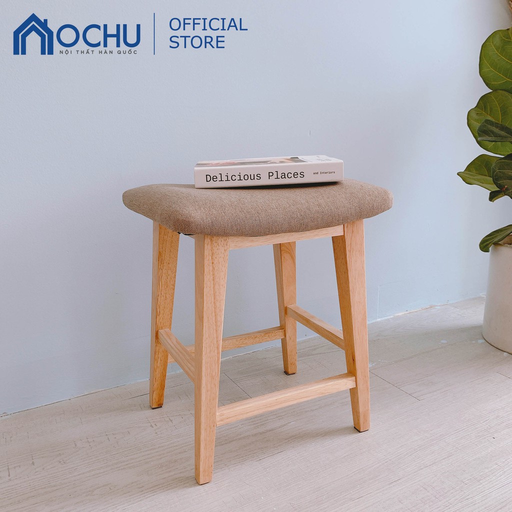 Ghế đôn chân gỗ OCHU đệm vải CARDI STOOL-S Nội thất thông minh decor phòng khách, phòng ngủ