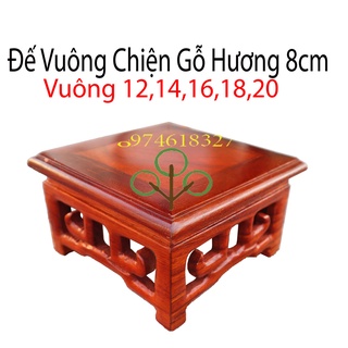 Kỷ vuông kê bàn thờ,Đế nhất sơn vuông gỗ hương Cao 8cm