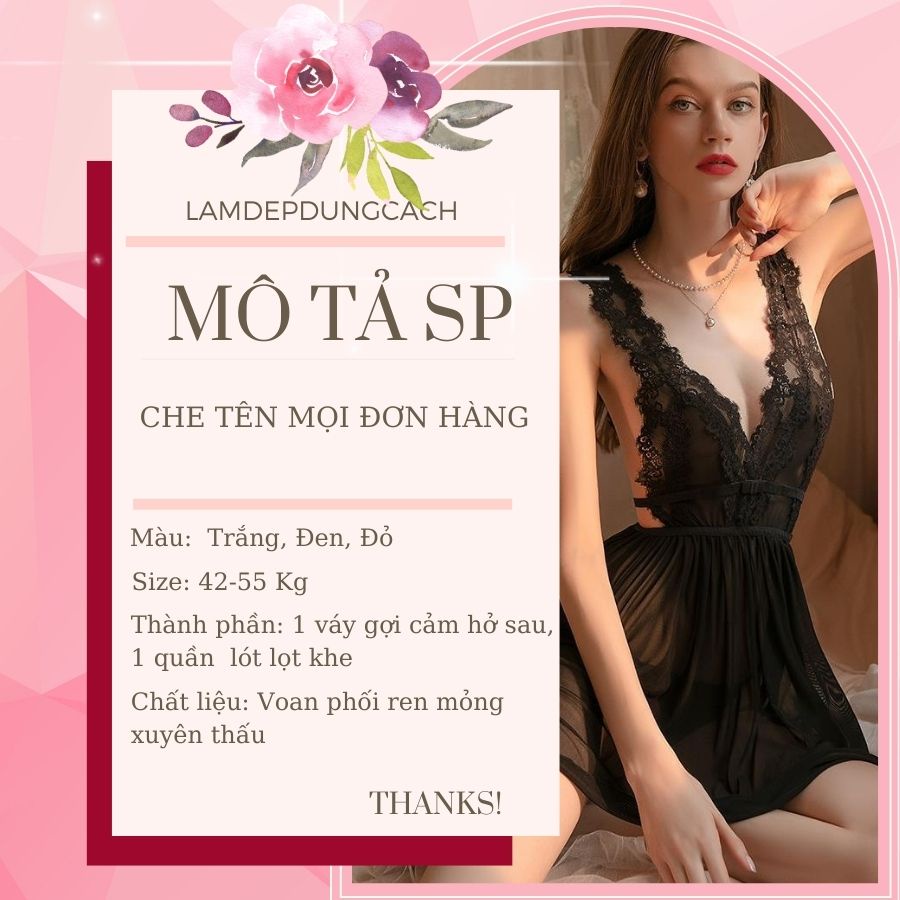 Đồ ngủ sexy gợi cảm kèm quần lọt khe xuyên thấu quyến rũ- Lamdepdungcach-VM1147
