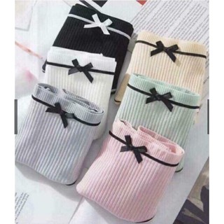 Quần tiểu thư_ set 4 quần lót gân tăm đính nơ siêu yêu