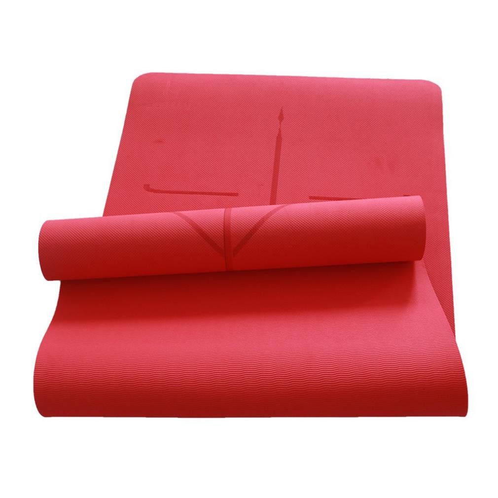 Thảm Tập Yoga S1ECO8MMDT ECO MAT  Thảm Chất Liệu TPE Cao Su Định Tuyến Kèm Túi Dây và Đựng Cao Cấp Trend 2020