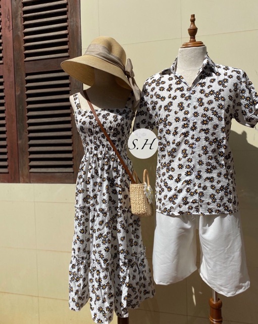 Váy 2 dây tầng - set đồ đôi áo váy siêu xinh