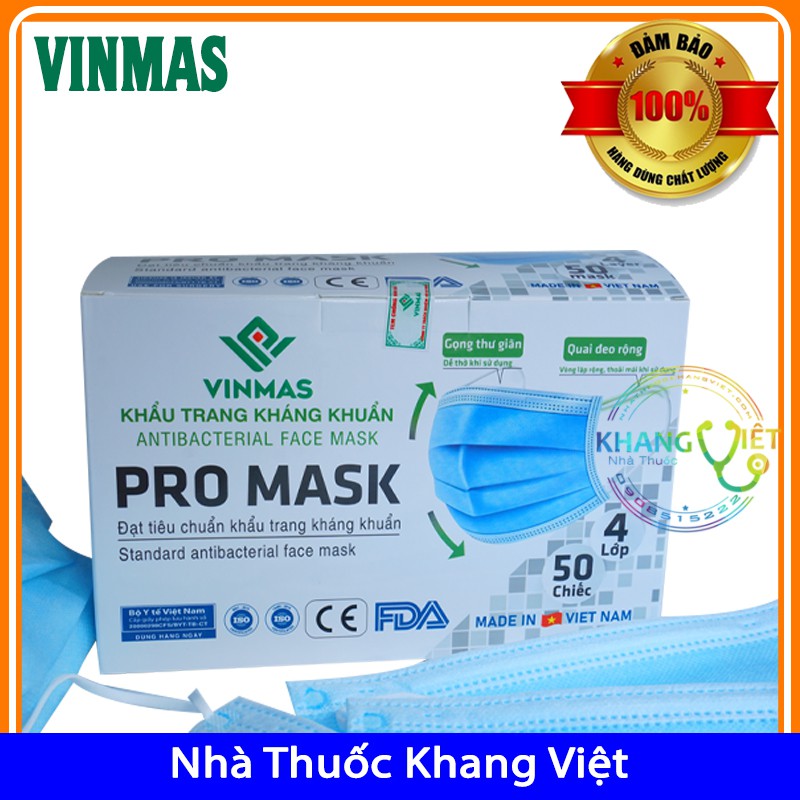 Hộp 50c Khẩu Trang Y Tế 4 Lớp