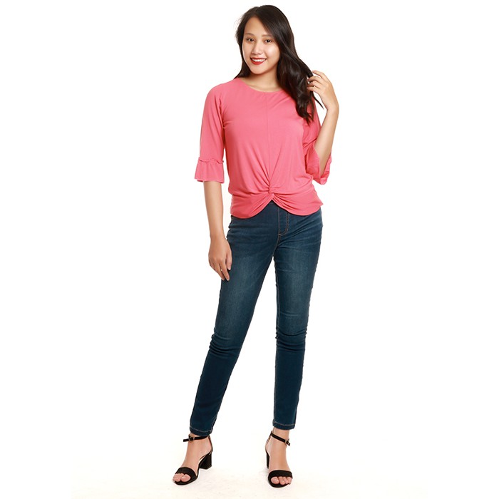 Áo nữ thu đông L7062 thương hiệu NARSIS màu cam hồng cực trẻ trung