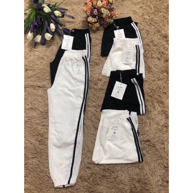 Thời Trang Nữ BÁN SỈ QUẦN JOGGER ĐŨI PHA LƯỚI ĐEN TRẮNG CHO NỮ  Phương Linh Shop