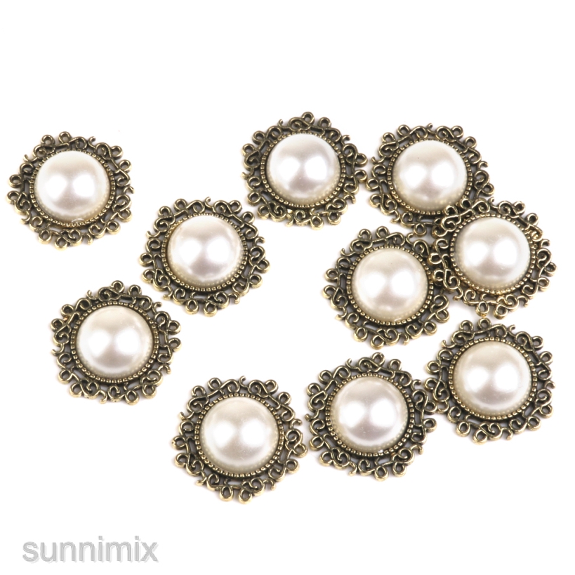 Set 10 Nút Ngọc Trai Tròn 25mm Đa Ứng Dụng