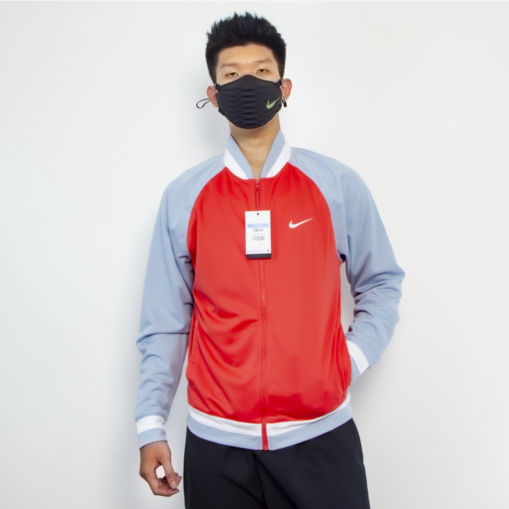NIKE CHÍNH HÃNG - Áo khoác thể thao nam Nike Dri-FIT Men's Basketball Bomber Jacket Authentic - Red x Grey