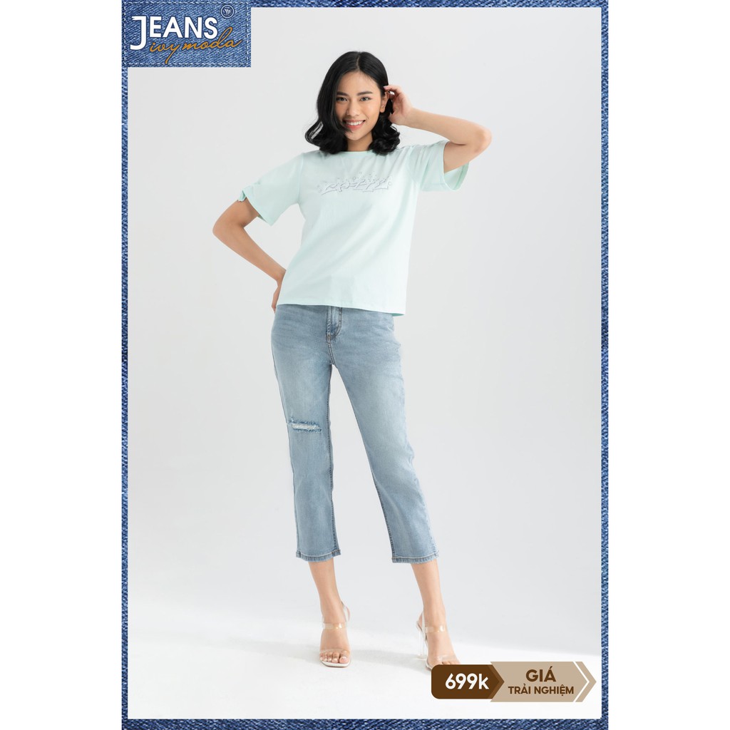[NHẬP WABRTL5 GIẢM 10% TỐI ĐA 50K ĐH 250K ]Quần jean nữ ống đứng bạc màu IVY moda MS 25B8021