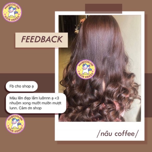 Thuốc Nhuộm Tóc Nâu Cafe Tặng Oxy Trợ Nhuộm Găng Tay Mũ Chùm Kenzii Lên Từ Tone 3 - 4
