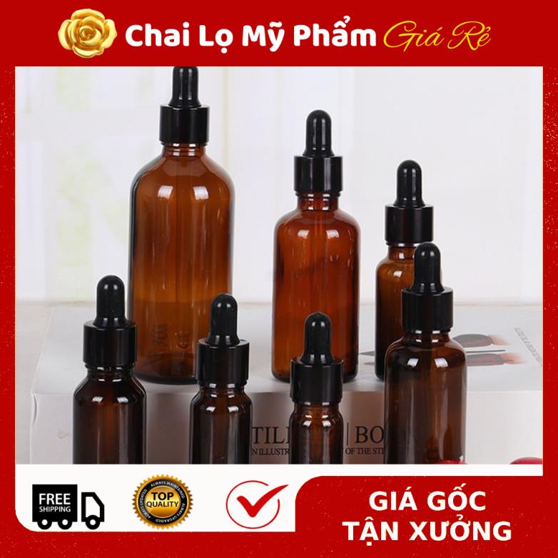 Lọ Chiết Serum ❤ RẺ VÔ ĐỊCH ❤ [100ml] Chai lọ đựng tinh dầu bóp giọt khoen đen , chai lọ chiết mỹ phẩm .